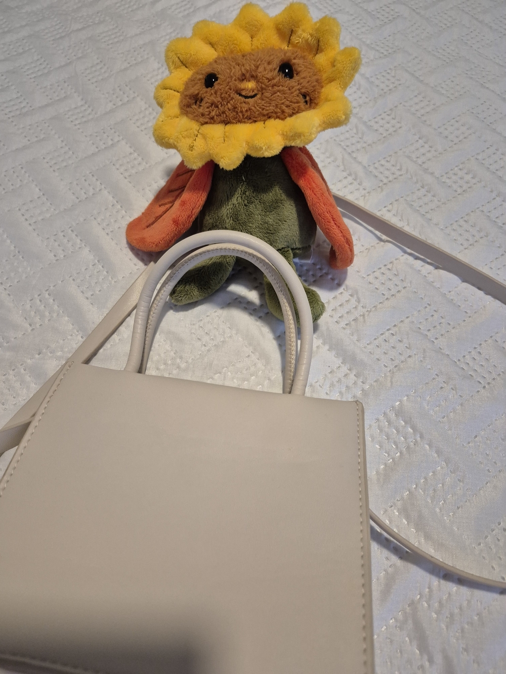 H& M Classic Cream Women's Crossbody Top-Handle Bag